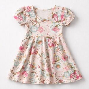 Madison Grace Knit floral pink puff sleeve dress size 2T EUC